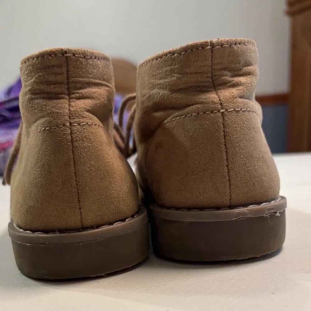Children's‎ Place Tan Suede Dress Shoes Toddler Boy Lace Up Size 12